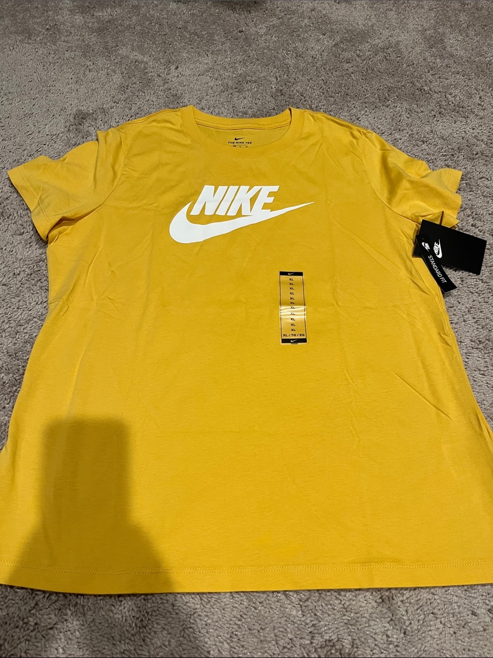 Nike Men’s Yellow T-Shirt with White Logo